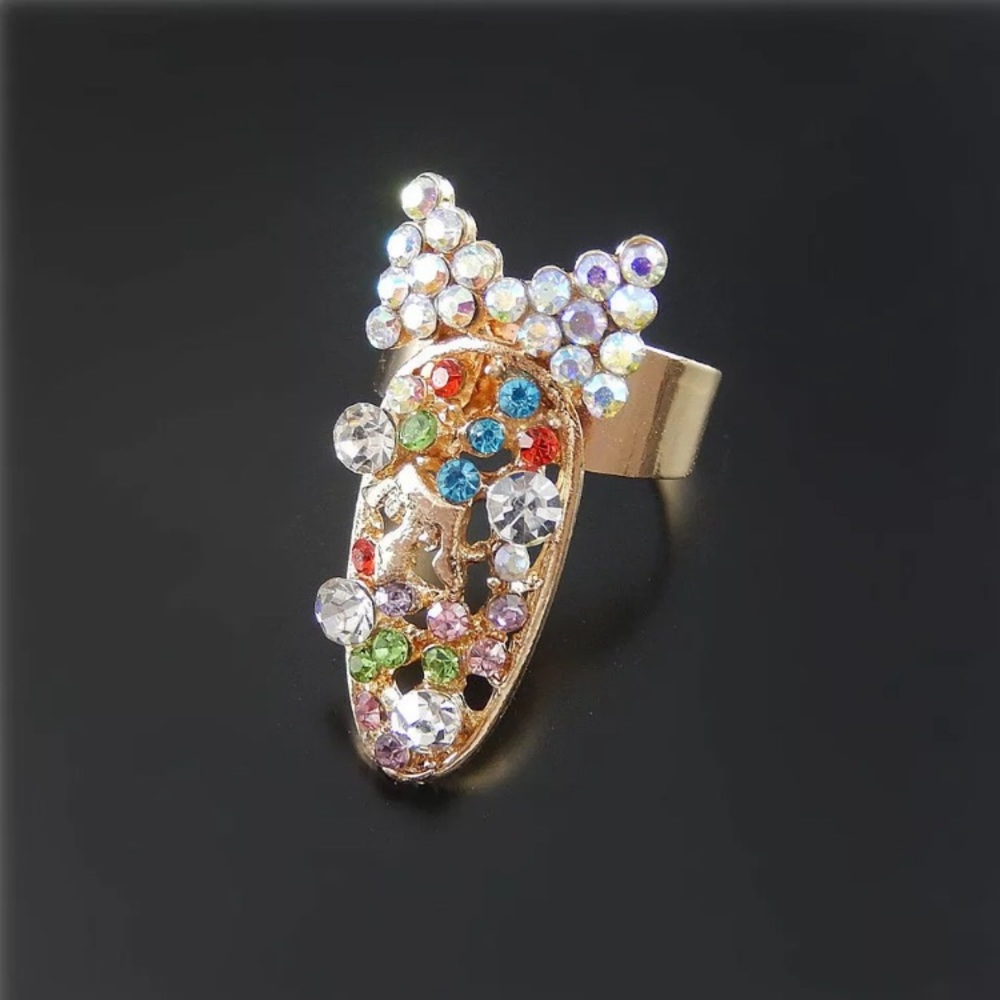 Crystal Colorful Adjustable Nail Ring - Picture 4 of 4